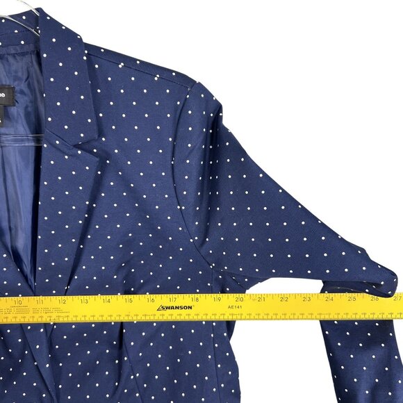 Liz Claiborne Career NWT Womens 14 /L Navy Polka Dot Blazer Skirt Set Power Suit - Picture 9 of 16